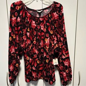 Terra and Sky long sleeve peasant blouse. NWT size 2X (22/24W)